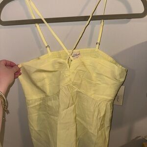 NWT Yellow Spaghetti Strap Top